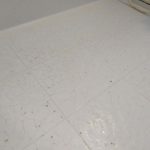 ダイワハウス戸建てユニットバスリフォーム洗い場床の清掃・修理・シート貼り付け・塗装