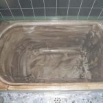 熊本県熊本市、戸建て在来浴室、鋳物ホーロー浴槽、錆修理・クリーニング・塗装フォーム