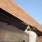 熊本県熊本市、戸建て住宅ガレージ、板金、へこみ修理・塗装リフォーム