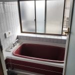 熊本県八代市、戸建て住宅在来浴室、カラーステンレス浴槽、既存塗膜撤去・塗装リフォーム