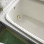 熊本県八代市、戸建て住宅在来浴室、カラーステンレス浴槽、既存塗膜撤去・塗装リフォーム